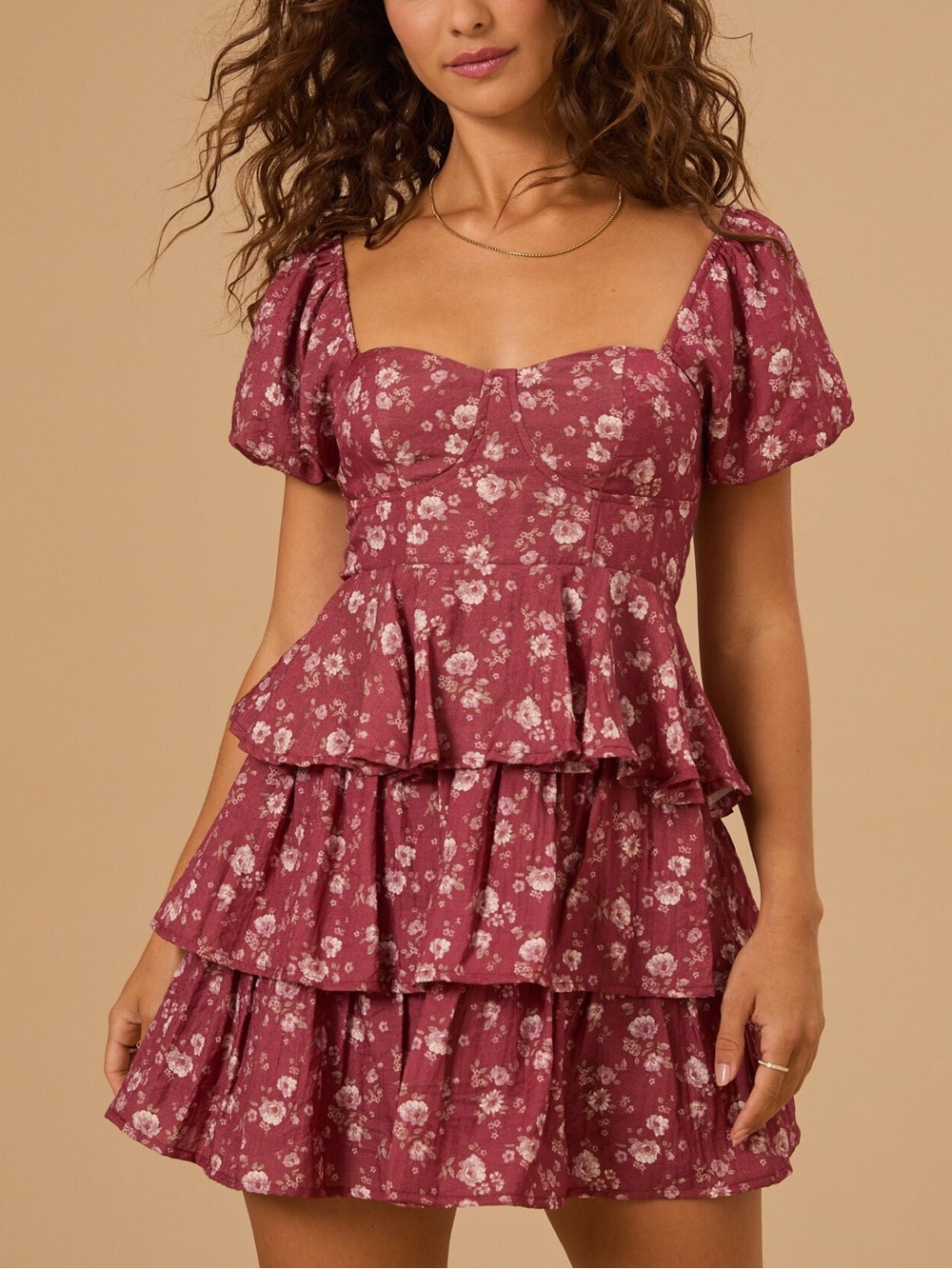 NWOT Altar'd State Brynn Floral Tiered Dress - Size Small